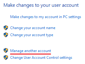 Manage another account