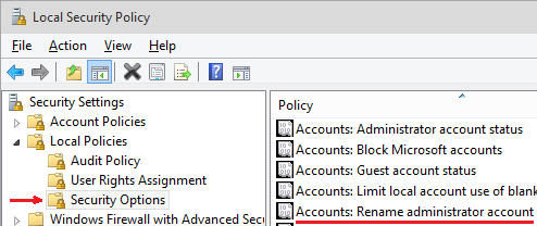 Accounts: Rename administrator account